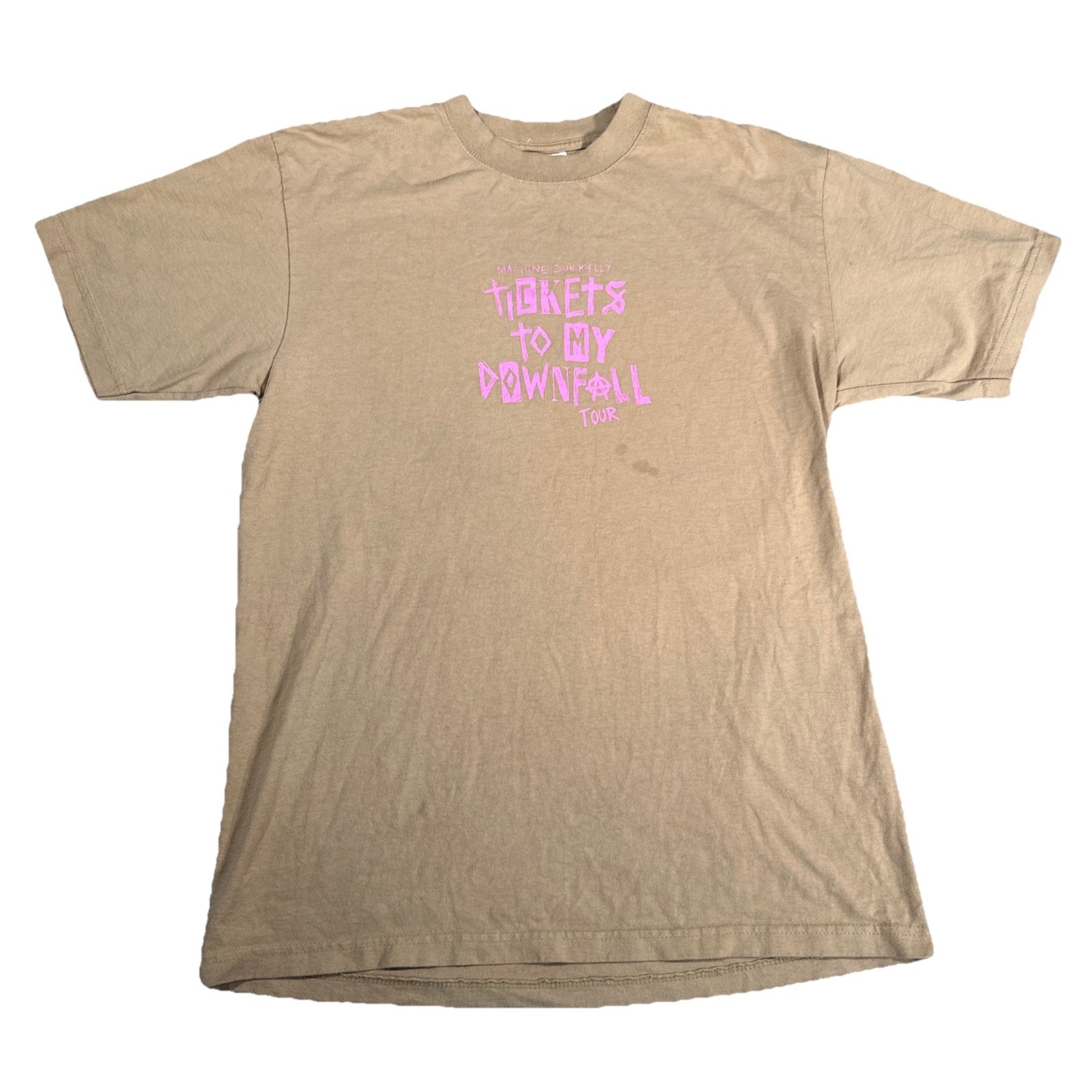 Machine Gun Kelly Tickets To My Downfall 2021 TShirt Brown Sz L Concert Tour Machine Gun Kelly Tickets To My Downfall 2021 TShirt Brown Sz L Concert Tour